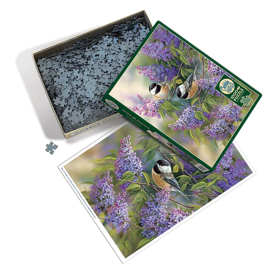 Cobble Hill Chickadees and Lilacs puzzle 1000 piese păsări