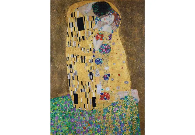 Mosaic Puzzles The Kiss by Klimt puzzle lemn 100 piese arta