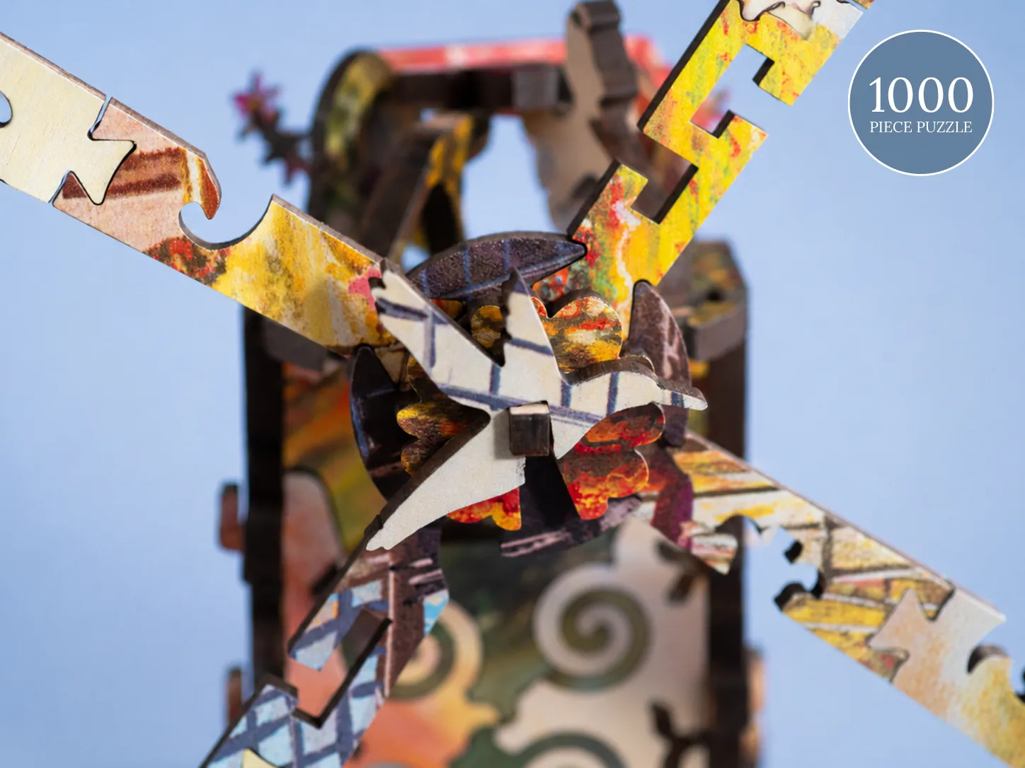 Mosaic Puzzles Windmills at Sunset puzzle 3D 500 piese