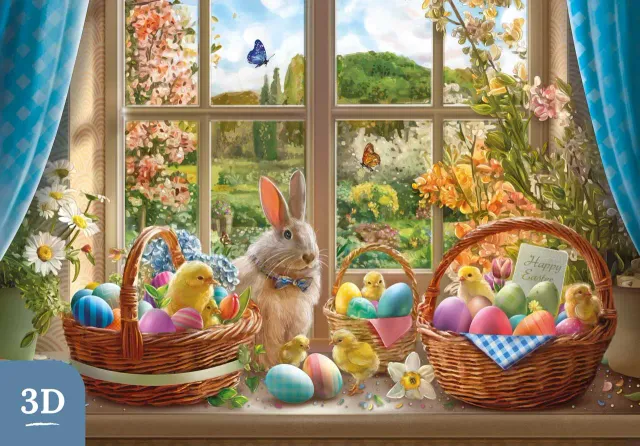Mosaic Heritage 3D Happy Easter puzzle lemn 500 piese cu cos 3D