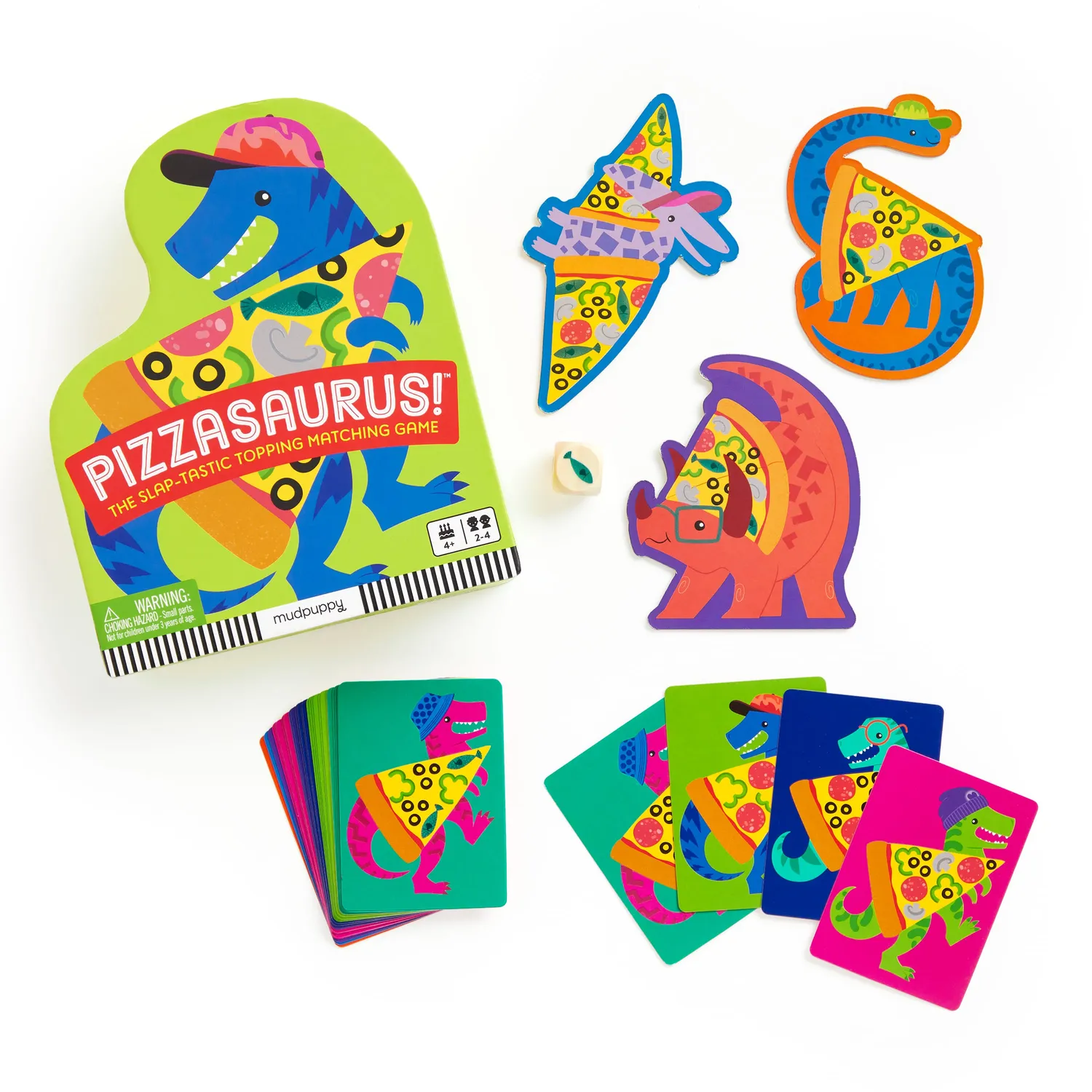 Mudpuppy Pizzasaurus joc de carti cu pizza dinozauri