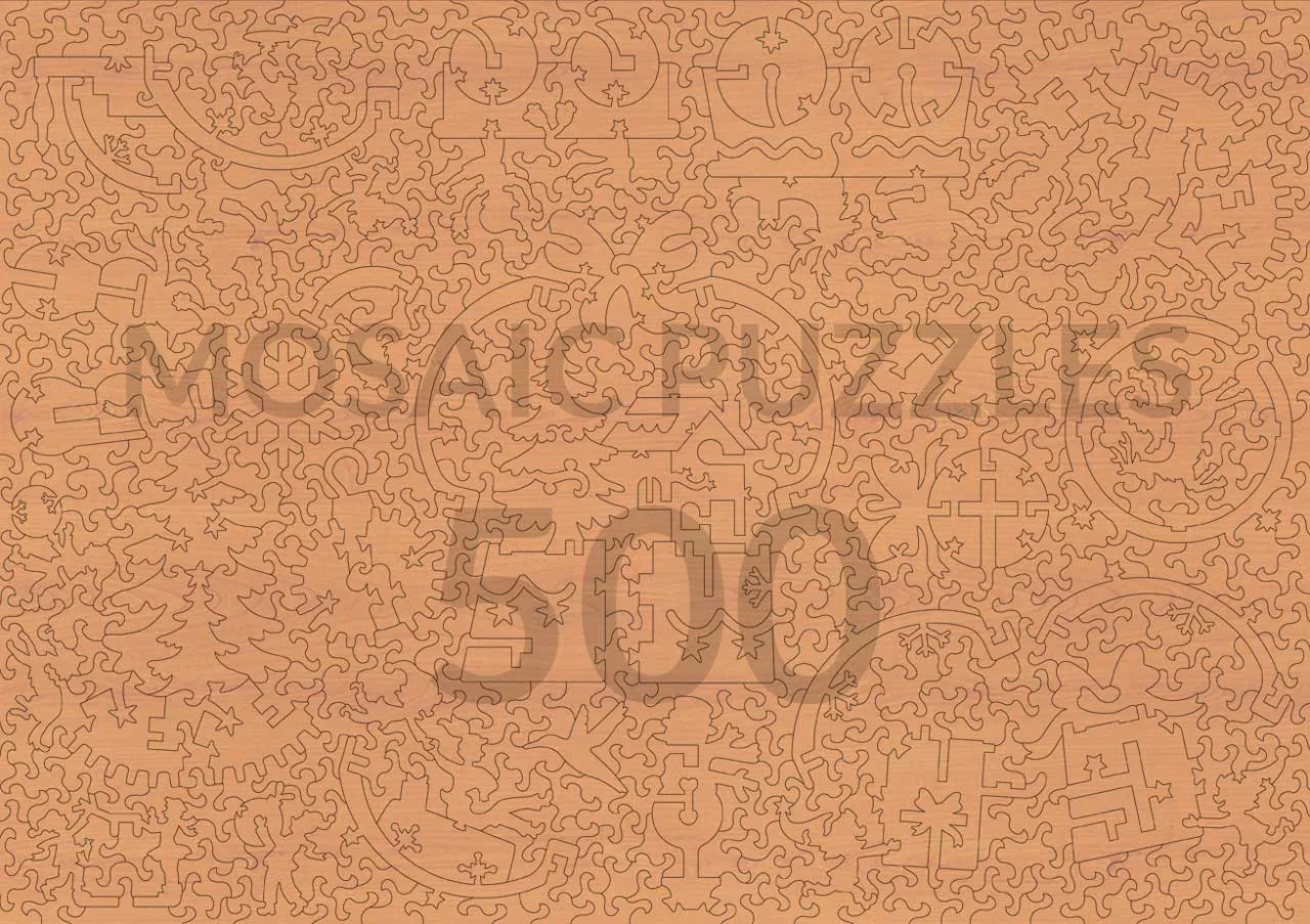 Mosaic Puzzles Mountain Town Christmas Eve puzzle 3D 500 piese