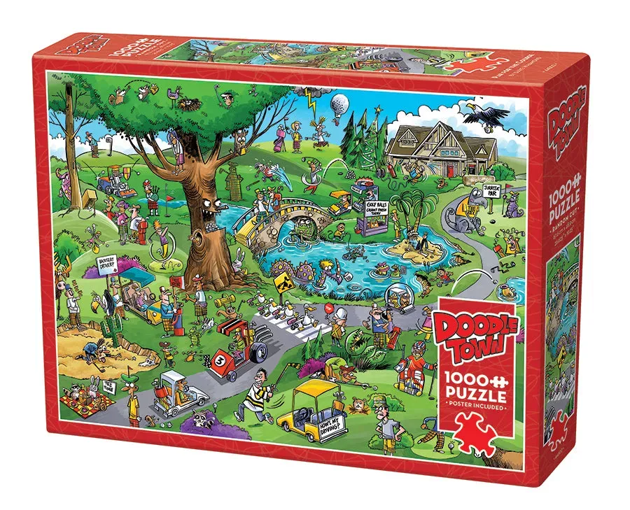 Cobble Hill DoodleTown Par for the Course puzzle 1000 golf
