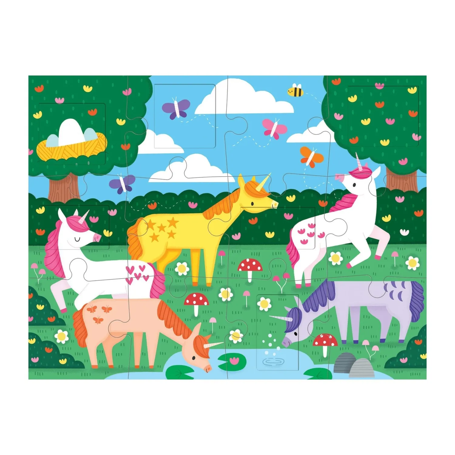 Mudpuppy Unicorn Magic puzzle 12 piese cu clapete