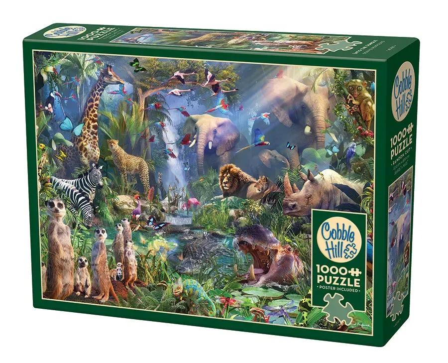 Cobble Hill Into the Jungle puzzle 1000 piese animale