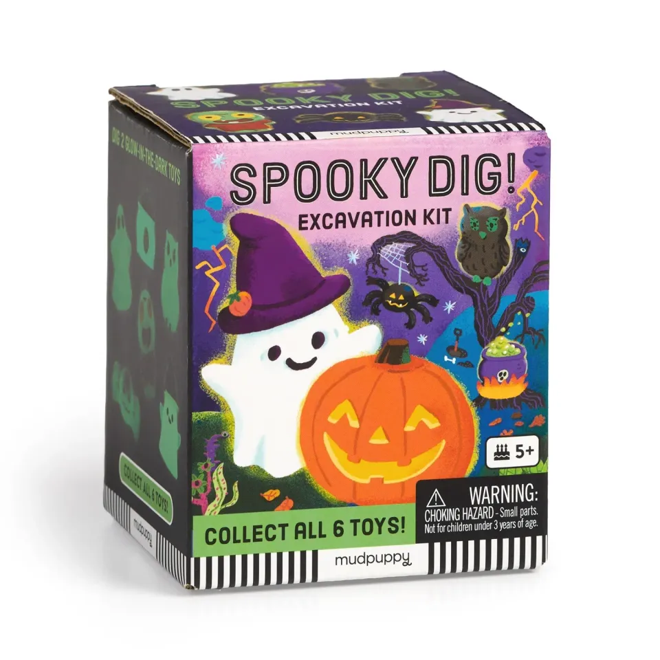 Mudpuppy Spooky Dig kit excavare fosforescent