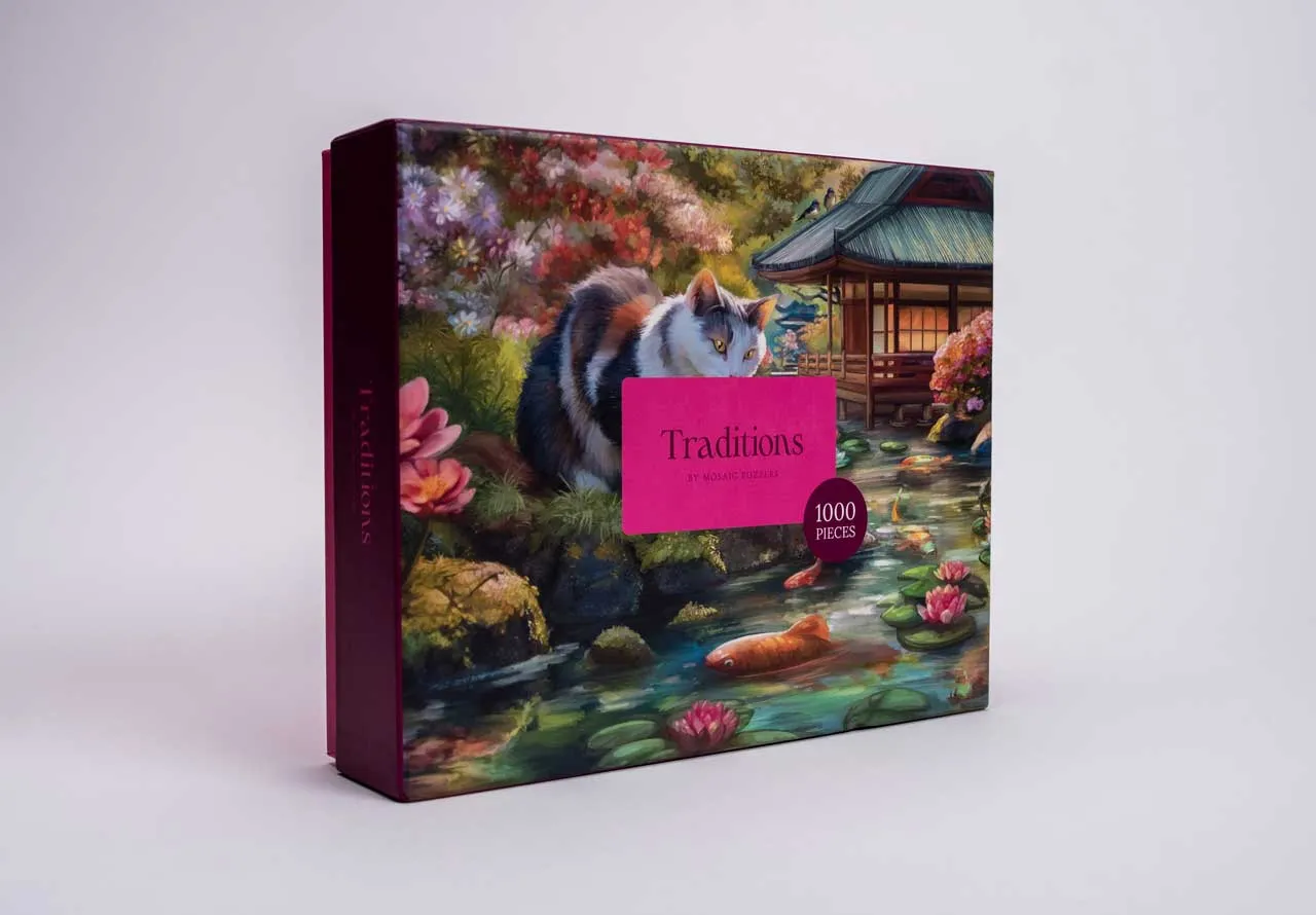 Mosaic Puzzles Traditions The Koi and the Kitty Encounter puzzle 1000 piese