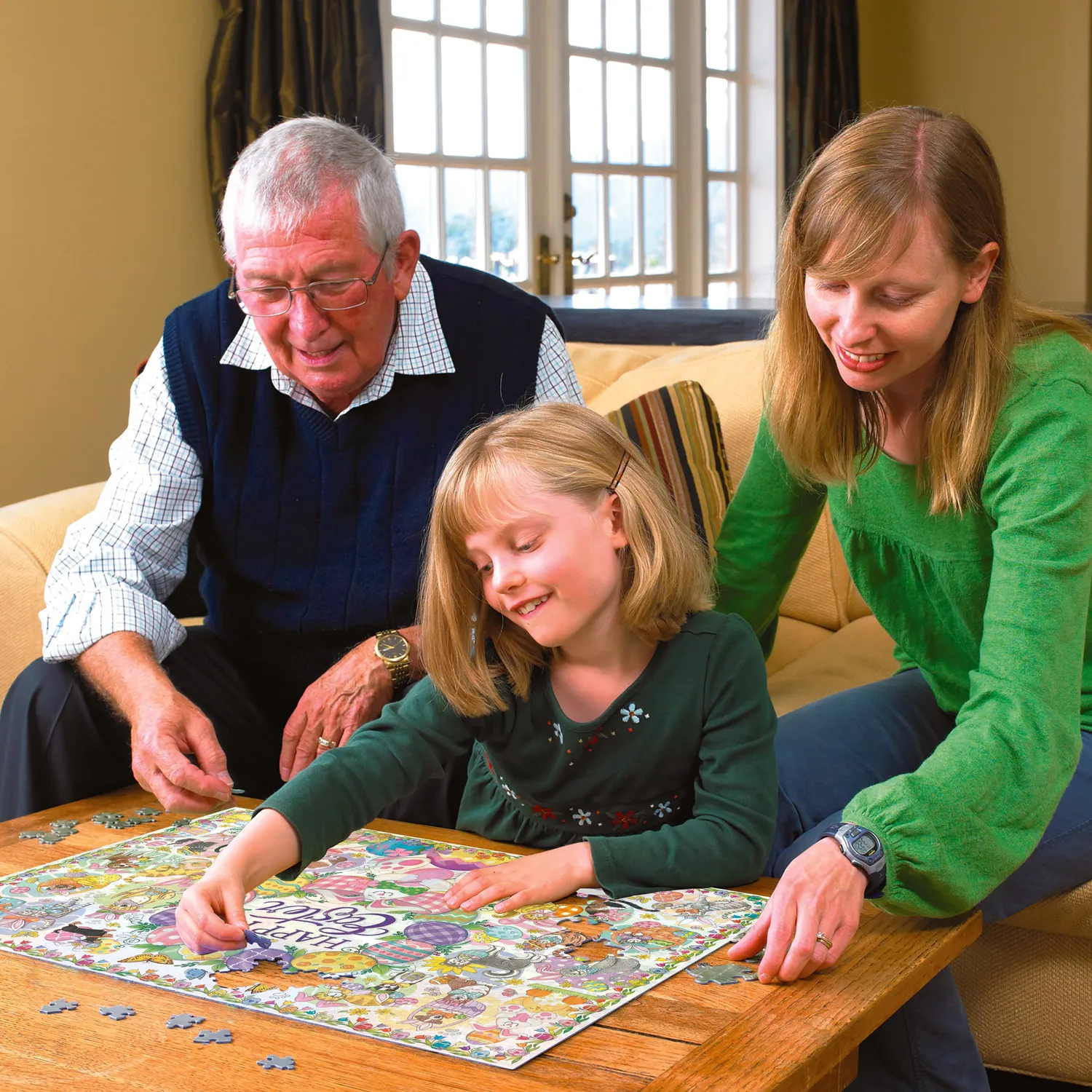 Cobble Hill Happy Easter puzzle familie 350 piese Paște