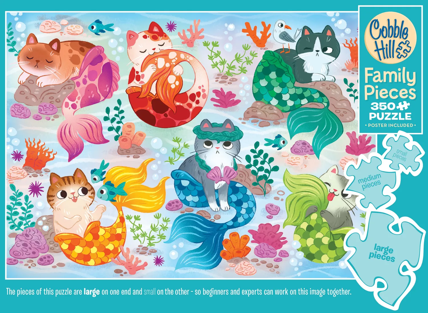 Cobble Hill Mercats puzzle 350 piese familie pisici