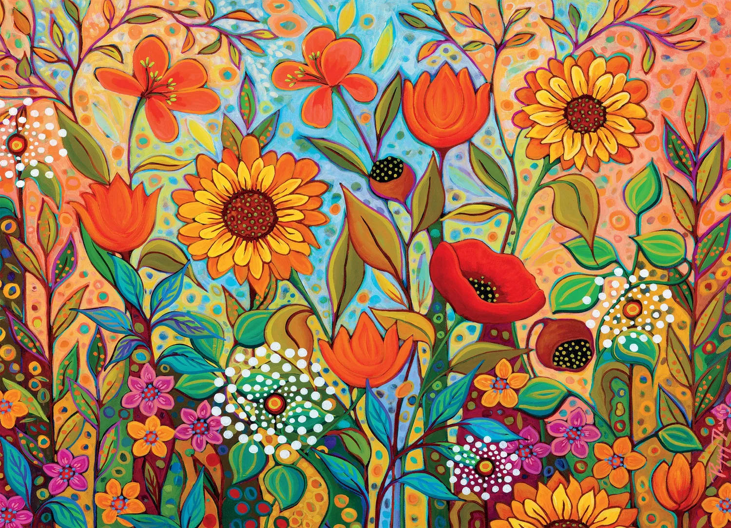 Ceaco Peggy's Garden Joy in the Morning puzzle 1000 piese flori