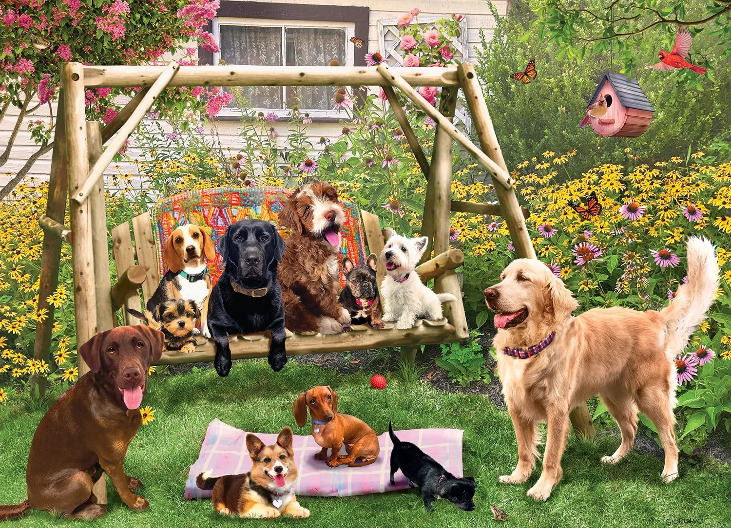Cobble Hill Doggie Daycare puzzle 500 piese cu câini