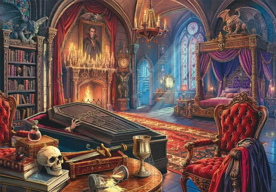 Mosaic Dracula's Chamber puzzle lemn 50 piese copii fantezie