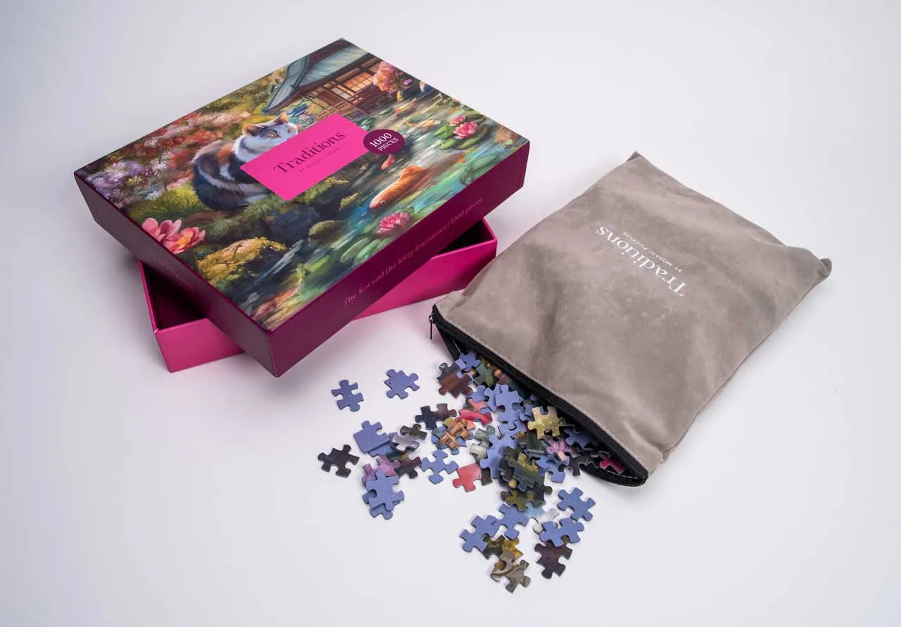Mosaic Puzzles Traditions The Koi and the Kitty Encounter puzzle 1000 piese