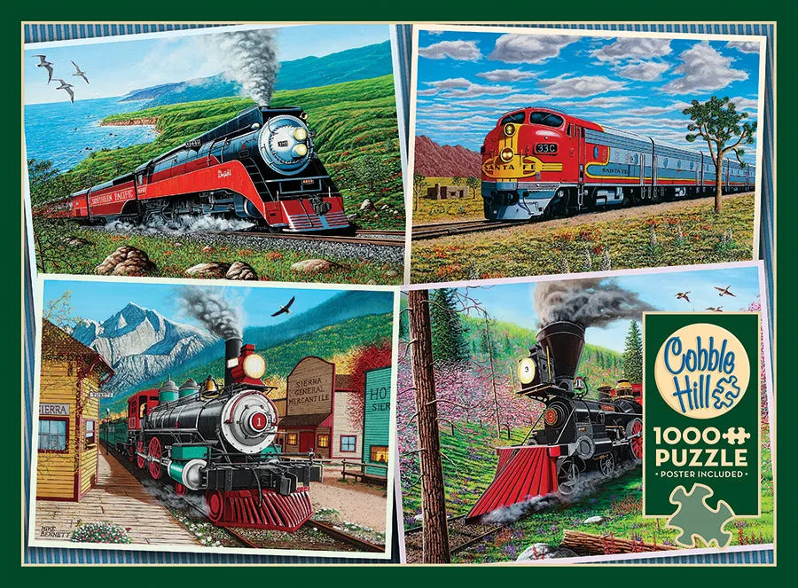 Cobble Hill Historic Locomotives puzzle 1000 piese trenuri