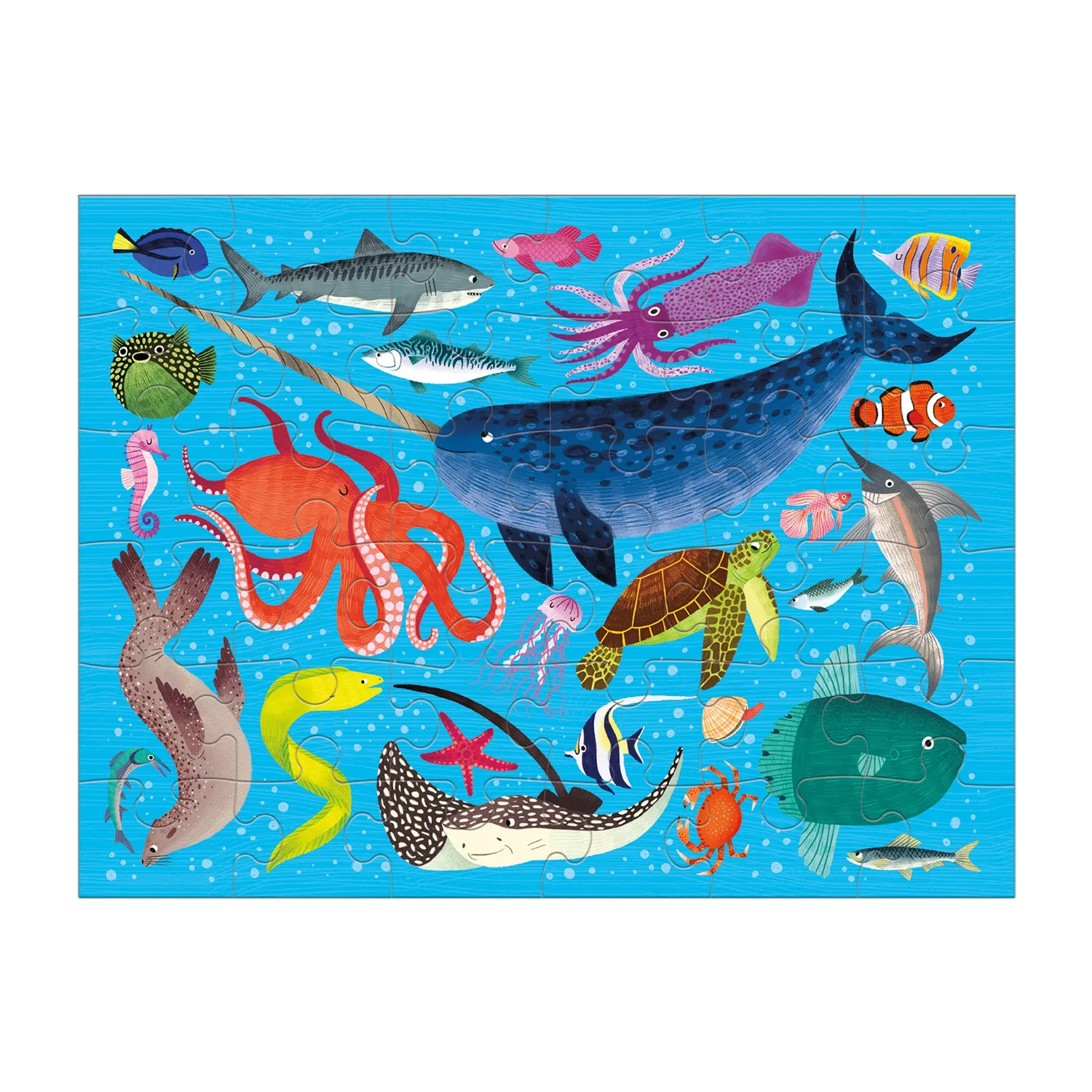 Mudpuppy Ocean Life puzzle de calatorie 36 piese sac