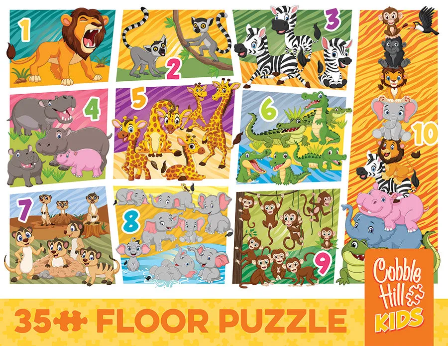 Cobble Hill Animal Count puzzle podea 35 piese cifre