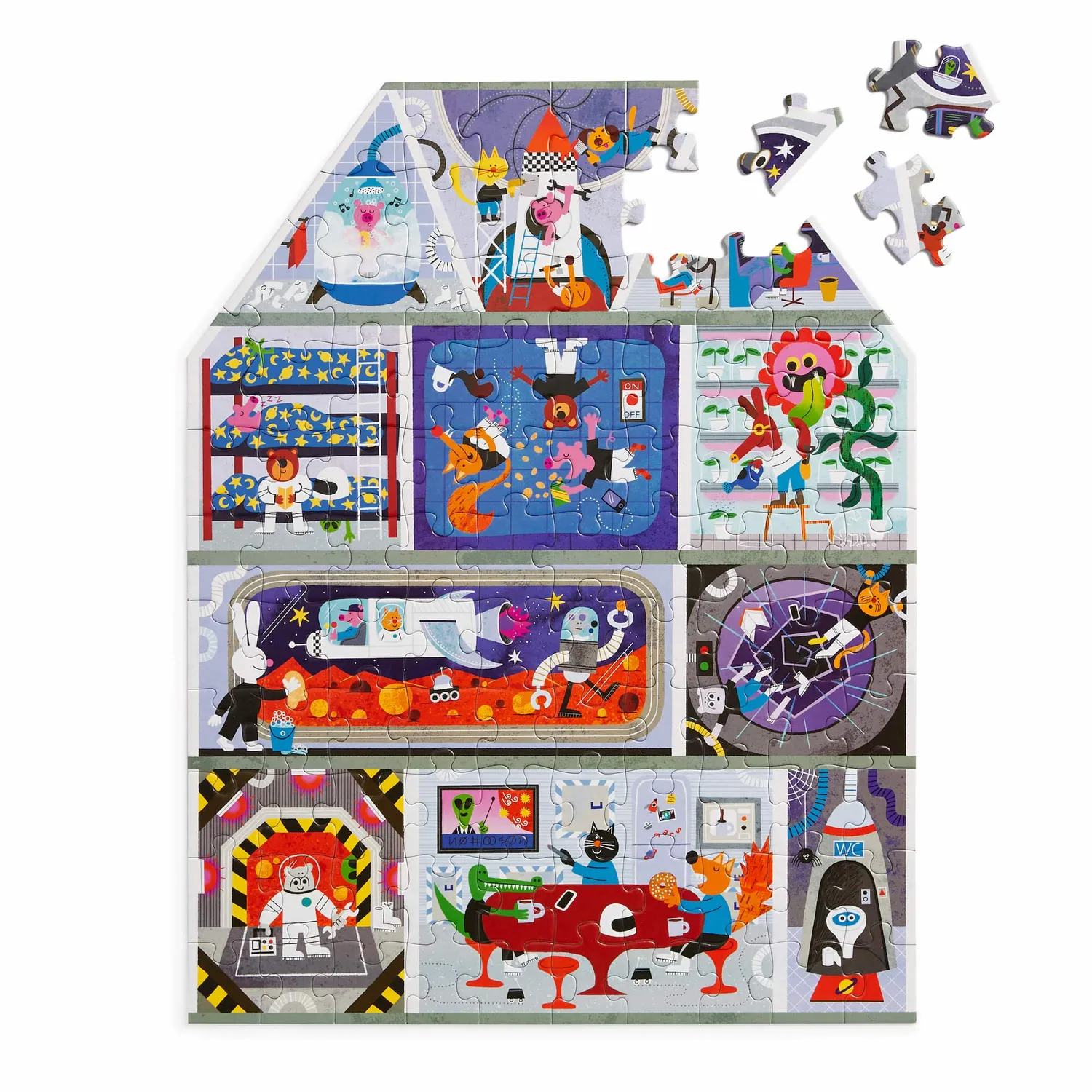 Mudpuppy House on Mars puzzle casă 100 piese