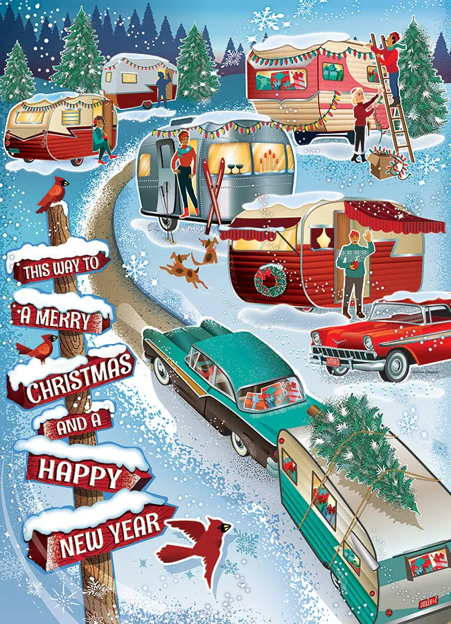 Cobble Hill Christmas Campers puzzle 1000 piese Craciun