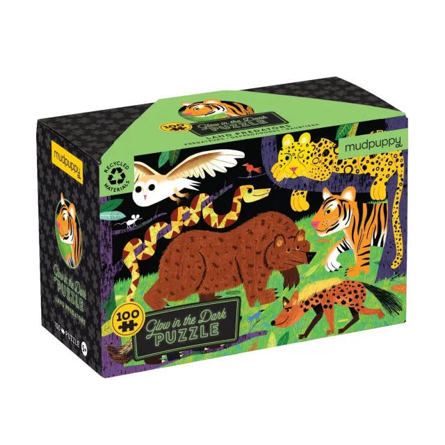 Mudpuppy Land Predators puzzle fosforescent 100 piese