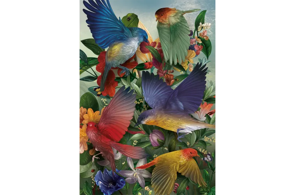 Mosaic Puzzles Birdwatching puzzle lemn 500 piese cu pasari