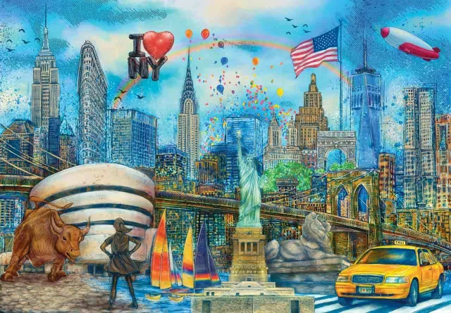 Mosaic Puzzles New York City Jumble puzzle 50 piese lemn