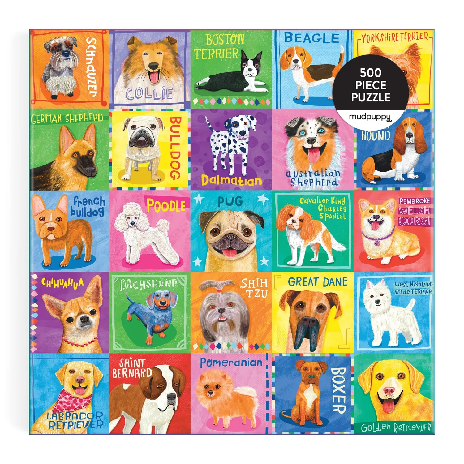 Mudpuppy Pawsome Portraits puzzle 500 piese 51x51 cm