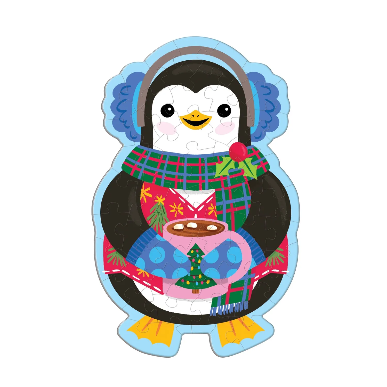 Mudpuppy Hot Cocoa Penguin puzzle 48 piese cacao