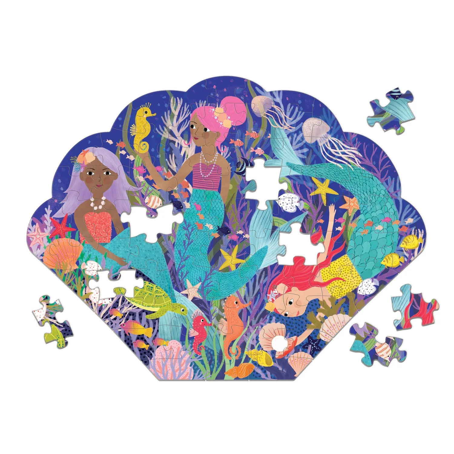 Mudpuppy Mermaid Cove puzzle 75 piese scoica sirene