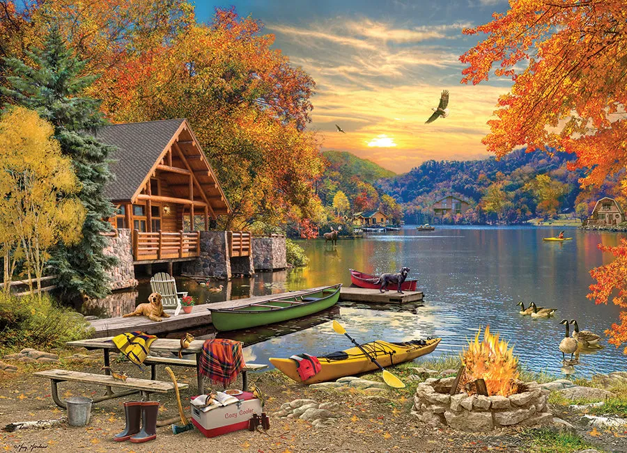 Cobble Hill Lakeside Retreat puzzle 1000 piese cabana lac