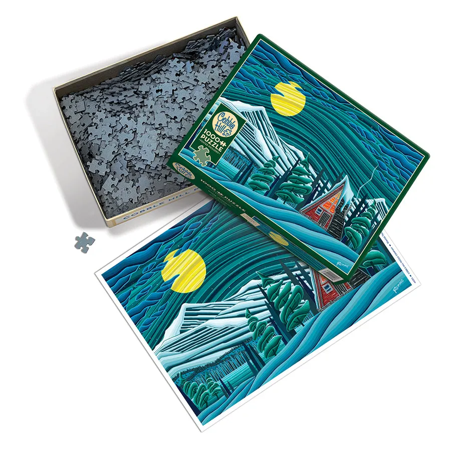 Cobble Hill Winter Tranquility puzzle 1000 piese cabana iarna