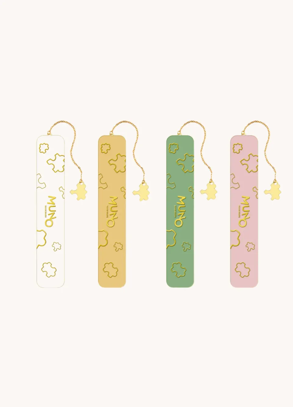 Muno Puzzle MunoBookmark semn de carte diverse culori cu pandantiv