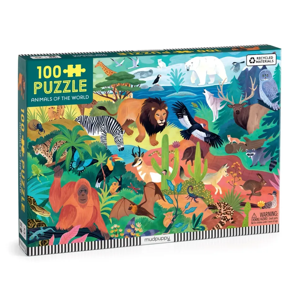 Mudpuppy Animals of the World puzzle 100 piese animale