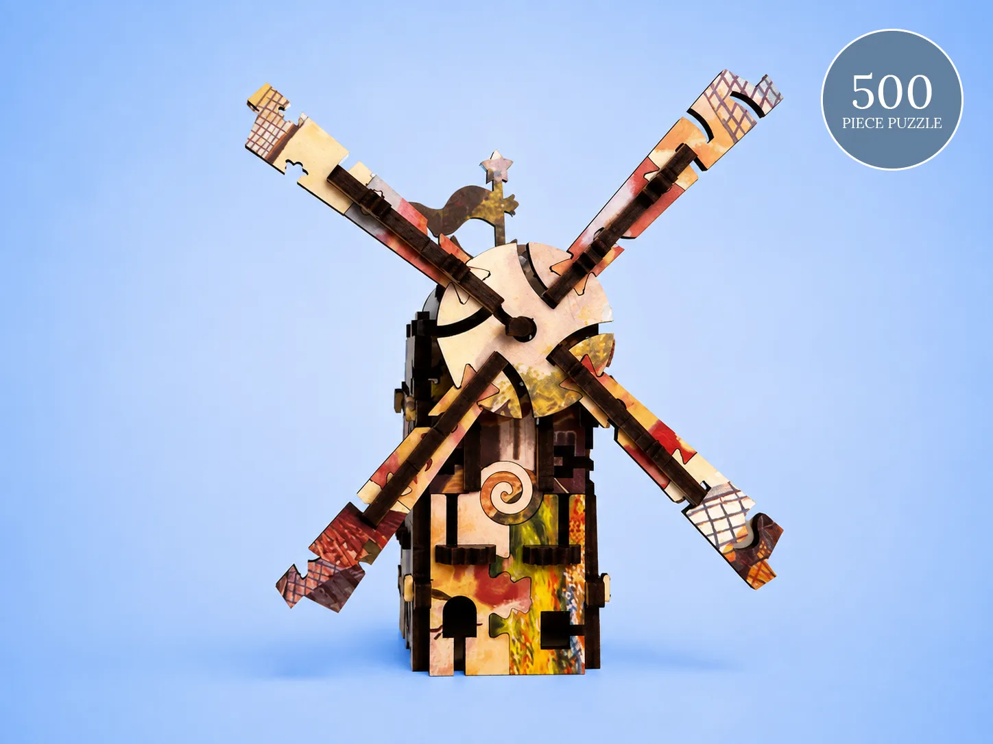 Mosaic Puzzles Windmills at Sunset puzzle 3D 500 piese