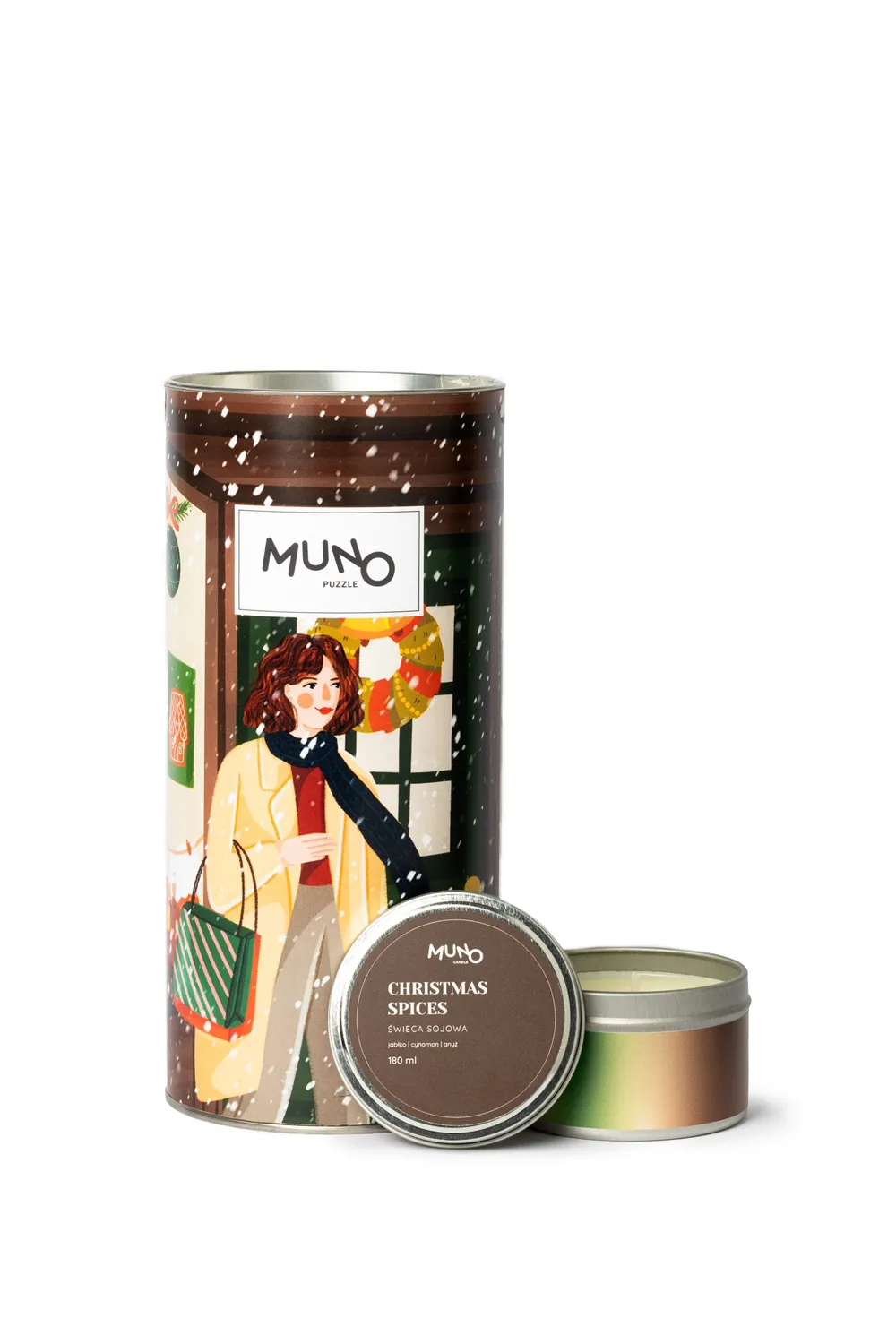 MunoCandle lumanare soia Christmas Spices 180 ml scortisoara