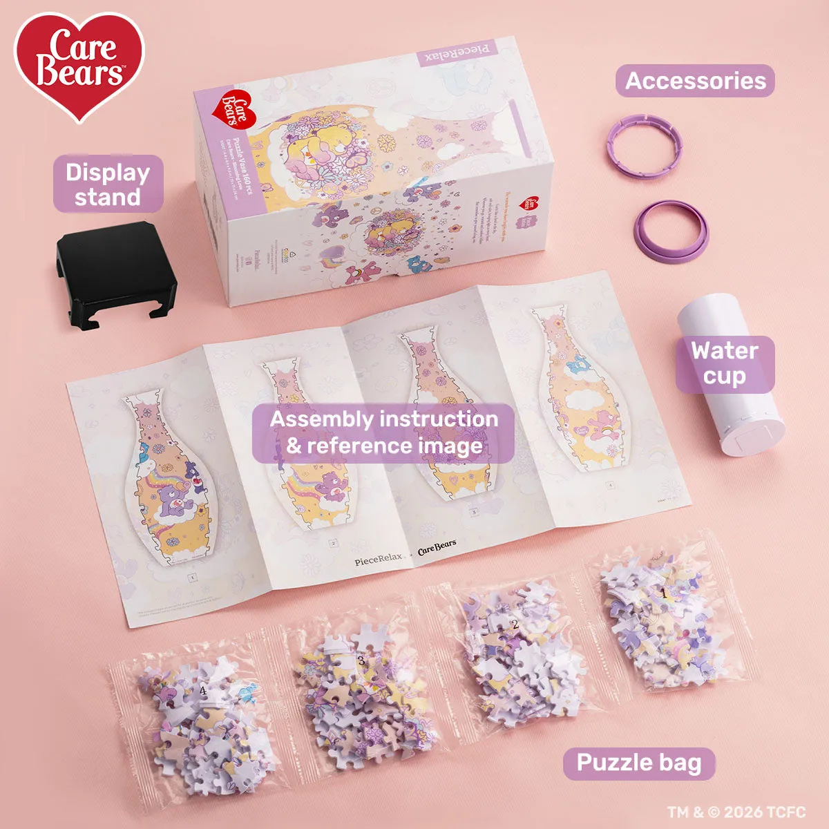 PieceRelax Blooming Love S1047 vaza puzzle Care Bears