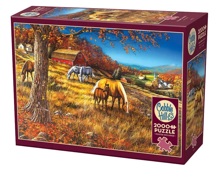 Cobble Hill Hillside Gathering puzzle 2000 piese peisaj toamna