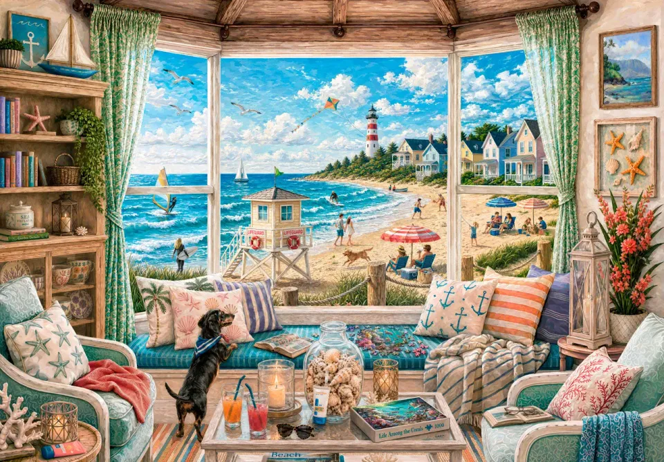 Mosaic Puzzles Home by the Sea puzzle lemn 500 piese