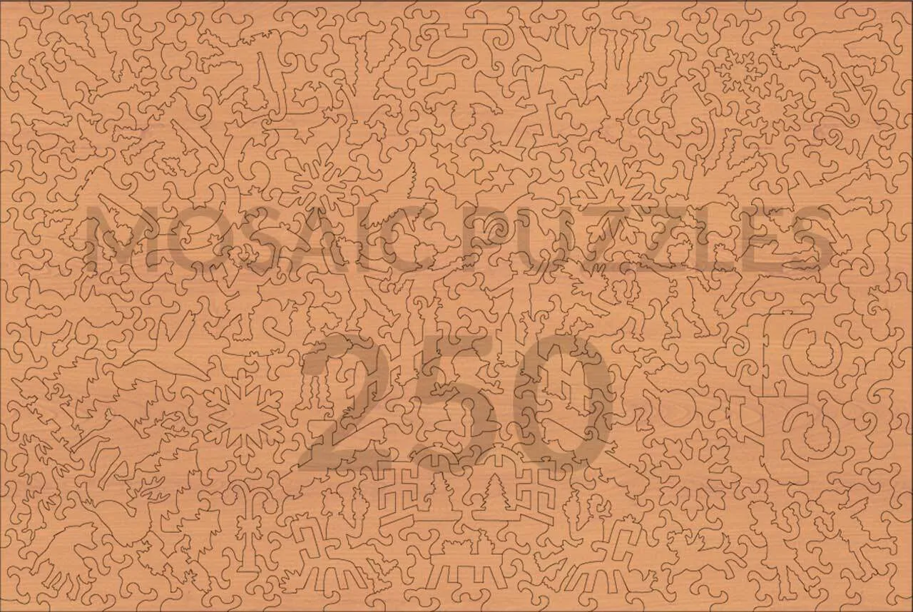 Mosaic Puzzles Playtime on Snowy Lane puzzle lemn 250 piese iarna